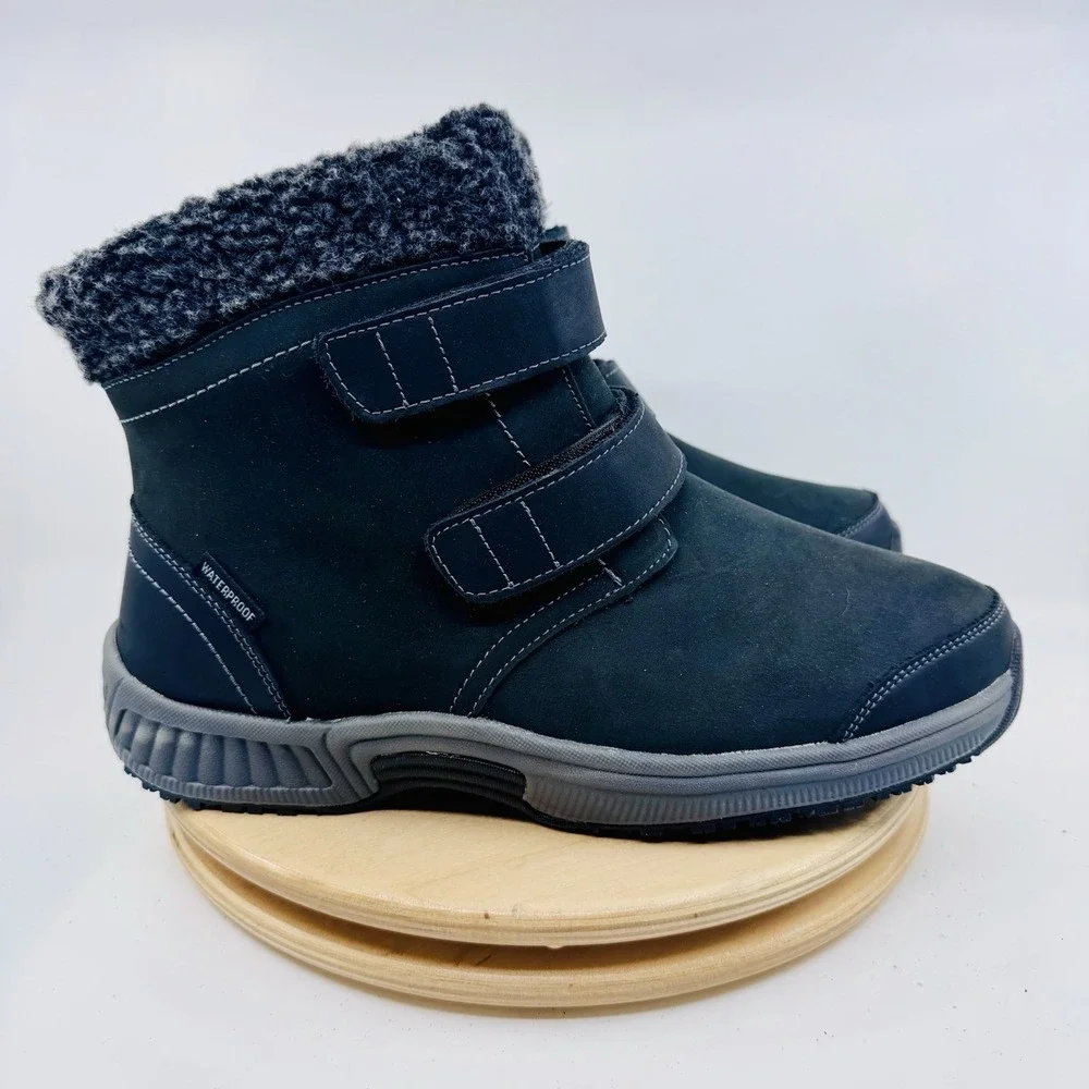 Orthofeet Florence Winter Boots Womens 9.5 2E Extra Wide Gray Waterproof Comfort